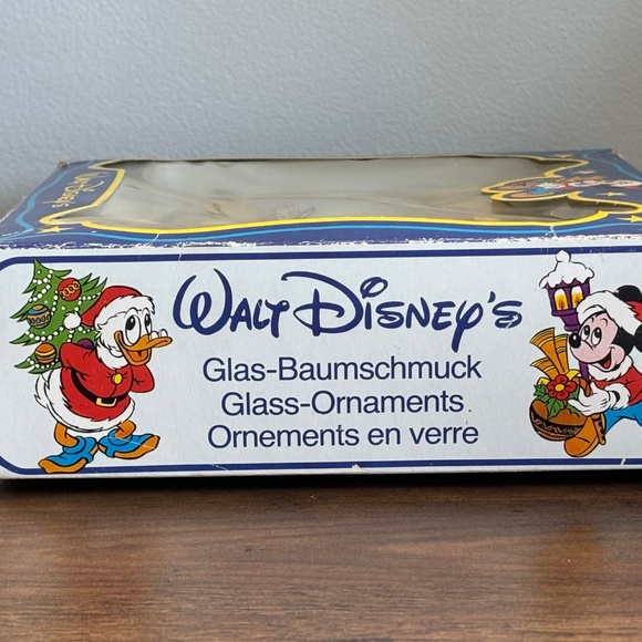 VINTAGE Walt DISNEY Baby MICKEY & MINNIE MOUSE Set 4 Glass Ball Ornaments BOX - Picture 9 of 13